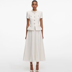 Self-Portrait NWOT CREAM BOUCLE COLLARED MIDI DRESS